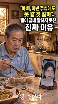 "아빠, 이번 추석에도 못 갈 것 같아"… 딸이 끝내 말하지 못한 진짜 이유. #추석 #추석특집 #가족드라마 #아버지와딸 #부녀 #명절 #감동드라마 #짧은드라마 #심콩드라마