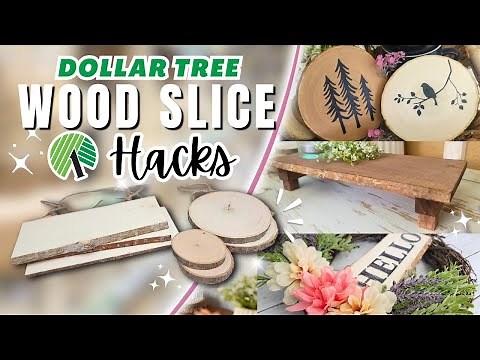 Grab Dollar Tree Wood Slice For These Genius DIYS 👉 Under 5 Minute RUSTIC Decor