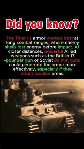 Long Range Advantage of Tiger Armor #TigerI #WW2Facts #DidYouKnow #TankArmor #history #military