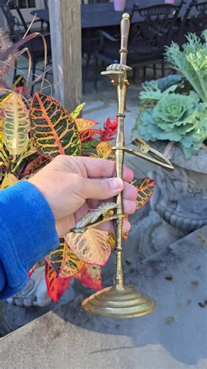 Victorian Brass Hand Paper Clip Stand