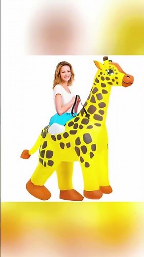 Tusary | Giraffe Inflatable Costume Adult | Funny Animal Halloween Cosplay Outfit Detail Review