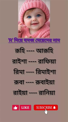 R দিয়ে যমজ মেয়েদের সুন্দর ইসলামিক নাম | Twin Baby Girl Names Starting with R ❤️#foryou #shortsfeed