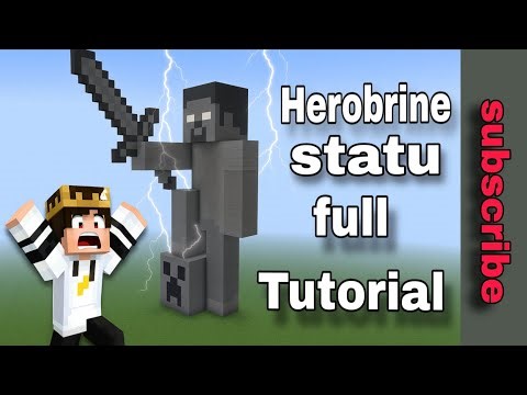 Minecraft Tutorial: How To Make A HEROBRINE Statue!!