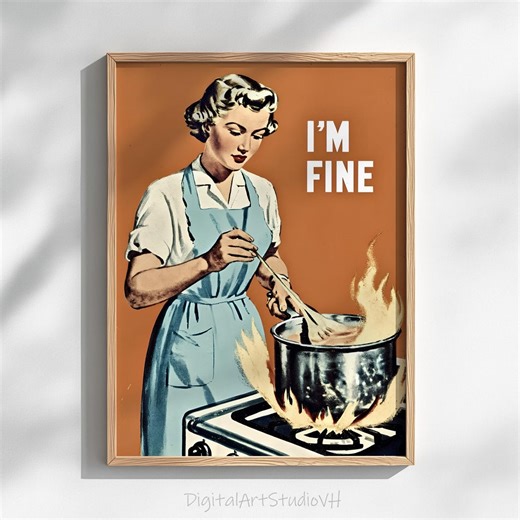 Retro Kitchen Art Print – Mid-century Housewife Humor (digital Download) - Etsy