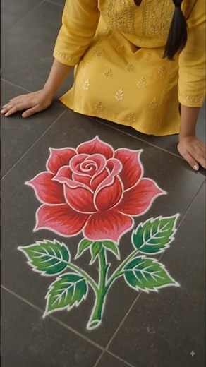 Easy Beautiful Rose Flower Rangoli Design | Easy DIY Tutorial for Beginners 2026