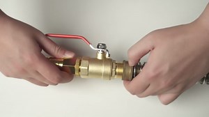 Garden Hose Shut Off Valve Brass Shut Off Valve Ball Valve 3/4" GHT Female to Male Garden Hose Full Flow Water Hose Connector with Long Handle 1/4-Turn Valve