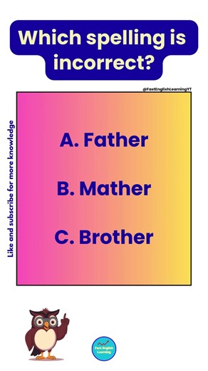 Which Spelling Is Incorrect? 😳 Write the Correct Answer in Comments 👀