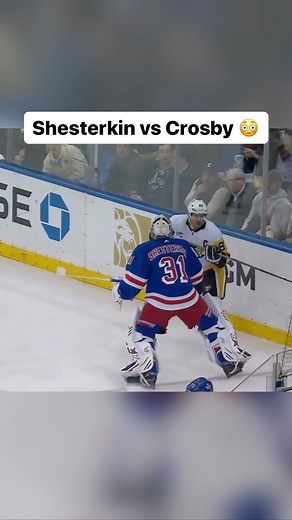Gino Hard on Instagram: "Igor Shesterkin and Sidney Crosby get into it  #rangers #pens"