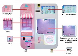 [Hot Item] Professional Commercial Intelligent Fairy Floss Machine Fully Automatic Cotton Candy Vending Machine