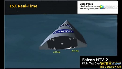 HTV-2猎鹰超音速飞机的飞行过程模拟3D动画