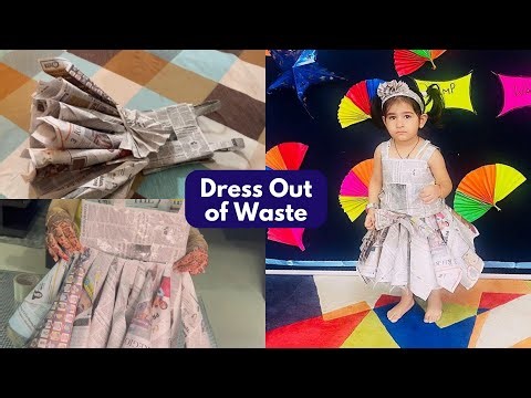 How to Make Newspaper Dress at Home | Dress Out of Waste | Recycle Dress