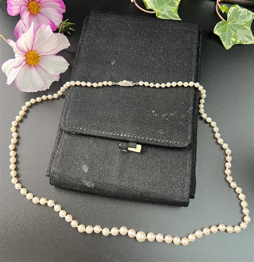 Mikimoto Graduated Pearl Necklace Silver Clasp Original Pearl Package - Etsy