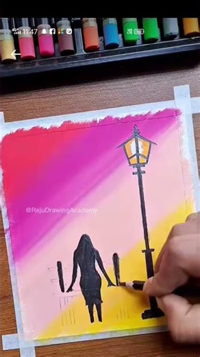 so beautiful oil pastel colour paintings and sunlight ###short