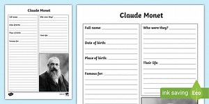 KS2 Claude Monet Fact File Template