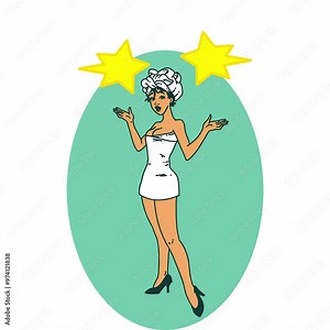 tattoo in traditional style of a pinup girl in towels