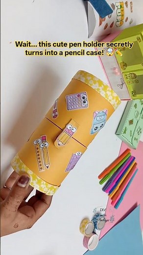 ✨ 2-in-1 DIY Stationery Organizer! 😍 Pencil Case + Pen Holder from Cardboard ♻️