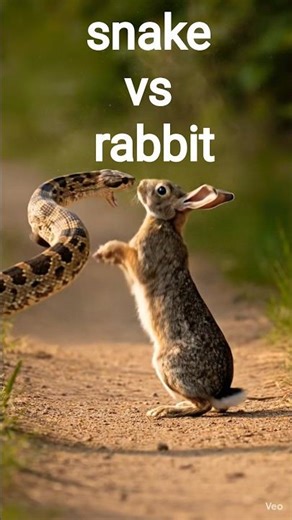 rabbit vs snake fight #shorts #snake #rabbit #shortfeed