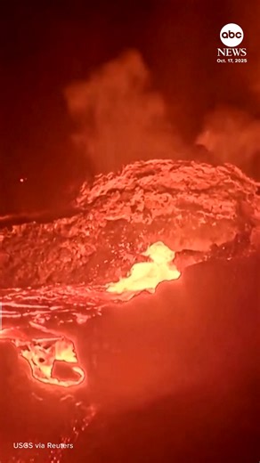 266K views · 6.8K reactions | Mount Kilauea, a volcano that has been active in recent years, erupted again on Hawaii’s Big Island, according to the U.S. Geological Survey. Sustained high fountains of lava flowed from Mount Kilauea’s two vents, according to the USGS. This is the volcano’s 35th eruptive episode since Dec. 23, 2024, according to the USGS. Read more: https://abcnews.visitlink.me/Rci66c | ABC News | Facebook