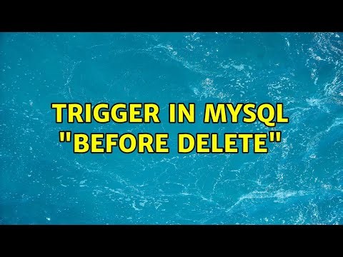 Trigger in MySQL "BEFORE DELETE"