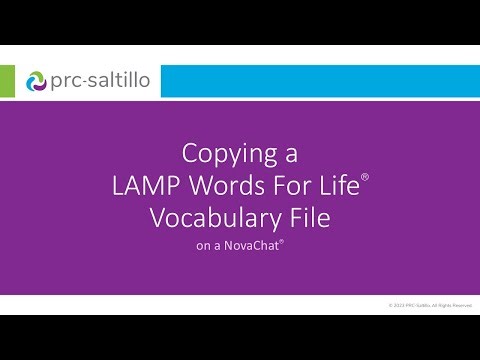 How To | Copy a LAMP Words For Life Vocabulary File on a NovaChat