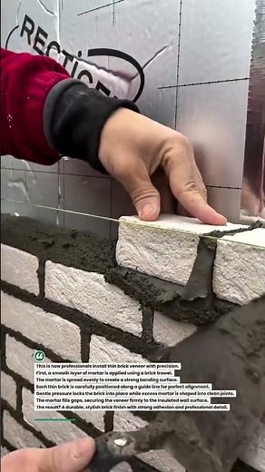 Perfect Thin Brick Installation! #Masonry #HomeImprovement #Construction