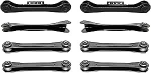 PartsW - 8 Pc Front & Rear Suspension Kit Lower & Upper Control Arms, Driver Passenger Side Fits Jeep TJ 1997-2006 All Models Jeep Wrangler 1997-2006 All Models