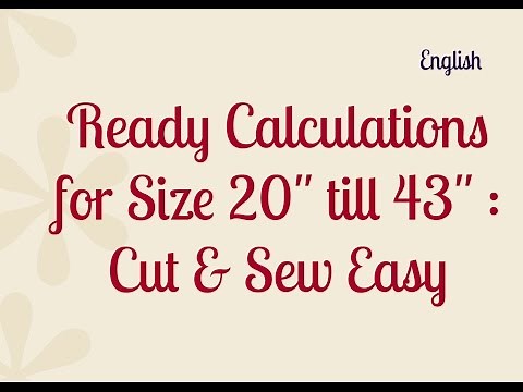 Sewing Pattern Formulas / Dress Pattern Making / Formulas for Dress Making : Cut & Sew / Silai Naap