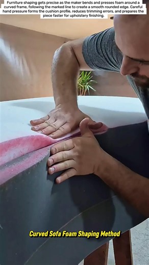 Curved Sofa Foam Shaping Method