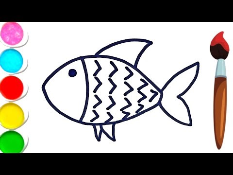 Fish drawing tutorial for kids and toddler's | how to draw fish