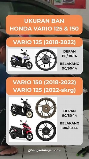 Ukuran Ban Vario 125 & 150 Beda?