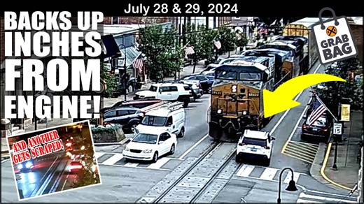 6.1K views · 189 reactions | Car backs up street inches away from Engine! Santa Yelling, Good Humor Truck, Portable Engine Fueling Rainbow Train, Melody Ship Passing, Amtrak backing up to change tracks, Weed Sprayer and much more! Please Like & Subscribe; it helps us to continue the Grab Bags and find new camera locations. | Virtual Railfan | Facebook