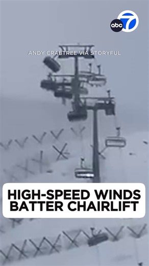 35K views · 258 reactions | Skiers captured footage as high speed winds violently shook the chairlifts of an Italian ski resort, causing several chairs to swing wildly in the gusts. ️❄️ | ABC7 | Facebook