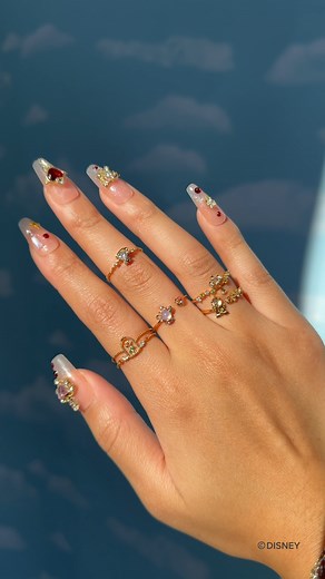 Love this Disney ring stack ✨ Featuring our all new Disney Beauty and the Beast rings! | Girls Crew