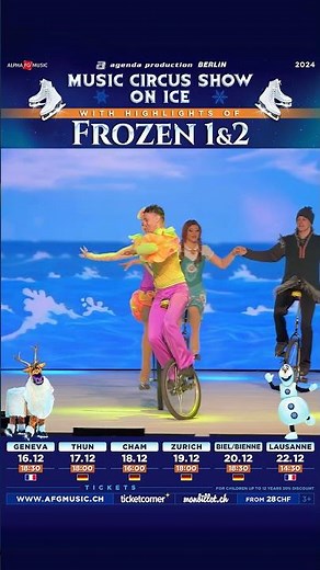 Highlights of Frozen 1&2 Music Circus Show on Ice in Switzerland