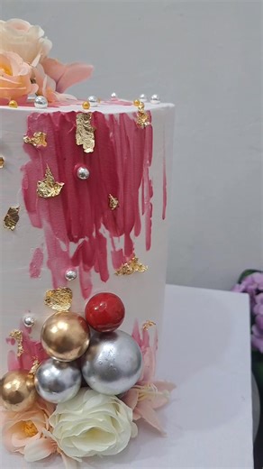 8K views · 117 reactions | 1 tier cake with edible gold design | Love Cakes | Facebook