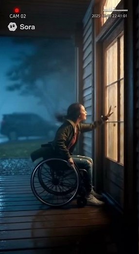 Real CCTV Footage: Girl Trapped Outside in Heavy Wind | Emotional Storm Scene 🌪️