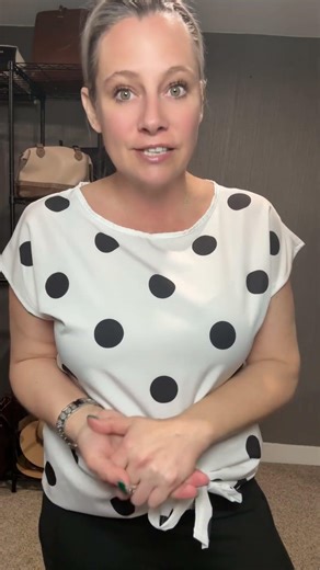 Check out this stylish polka dot top perfect for any occassion!