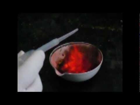 Rocket fuel Hydrazine drop into Mn2O7 400fps - Lu Le Laboratory