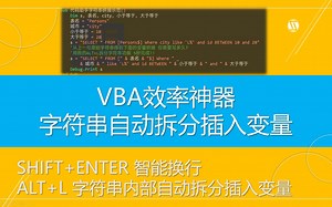 VBA开发者效率神器 字符串一键拆分插入变量 代码自动换行 郑广学VBA代码助手