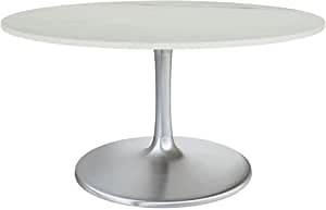 Zuo Modern Gotham Dining Table, White, Silver