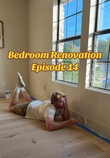 Installing new baseboards in the bedroom baby #diy #renovation #baseboards #bedroomdesign #houserenovation