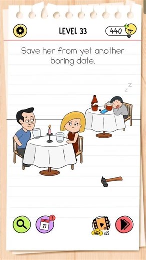 brain test level 33 so please like and subscribe thank you 😄😄😄