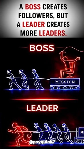 Boss vs Leader | Be a Leader Not a Boss 🔥 | Motivational Short#stayfocused#selfimprovement #psyquick