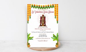 Sri Venkateshwara Swamy Kalyanam Invite Digital Download Canva Template for Wedding Anniversary Celebration - Etsy