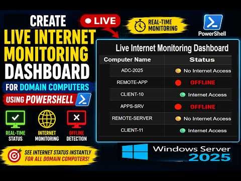 How To Create A Live Internet Monitoring Dashboard for Domain Computers On Windows Server 2025