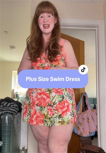 Plus Size swimsuit you will love! This is gorgeous and such a flattering comfortable fit! Love that it’s a swim dress style with two pieces #plussizeswimwear #plussizeswimsuit #swimwear #swimsuit #tiktokmademebuyit
