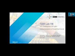 TAM Lab 118 - VCF Deployment for Labs - Using Holodeck or PowerShell Script