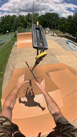 Can’t believe I got this first try 🔥 #scootering #skatepark #trending #gopro #viral