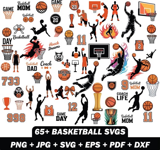 Basketball SVG | Sporty Hoop Clipart for T-shirts Mugs Stickers Vinyl Cutting Digital Download - Etsy