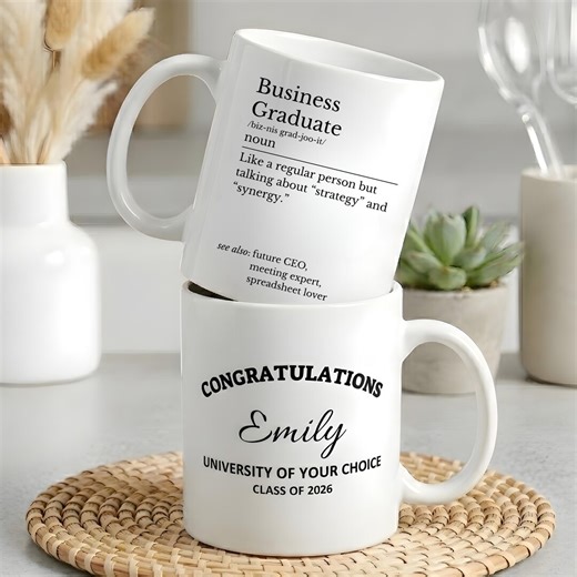 Custom Business Graduate Mug - Personalized Class of 2026 Gift With Name & University - Etsy